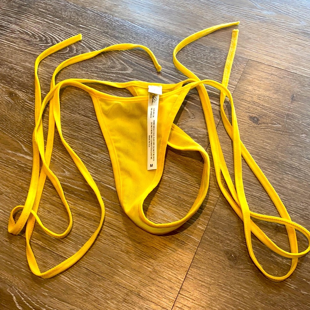 LAINA RAUMA summer luvr lingerie collection 2021 banana yellow side tie thong